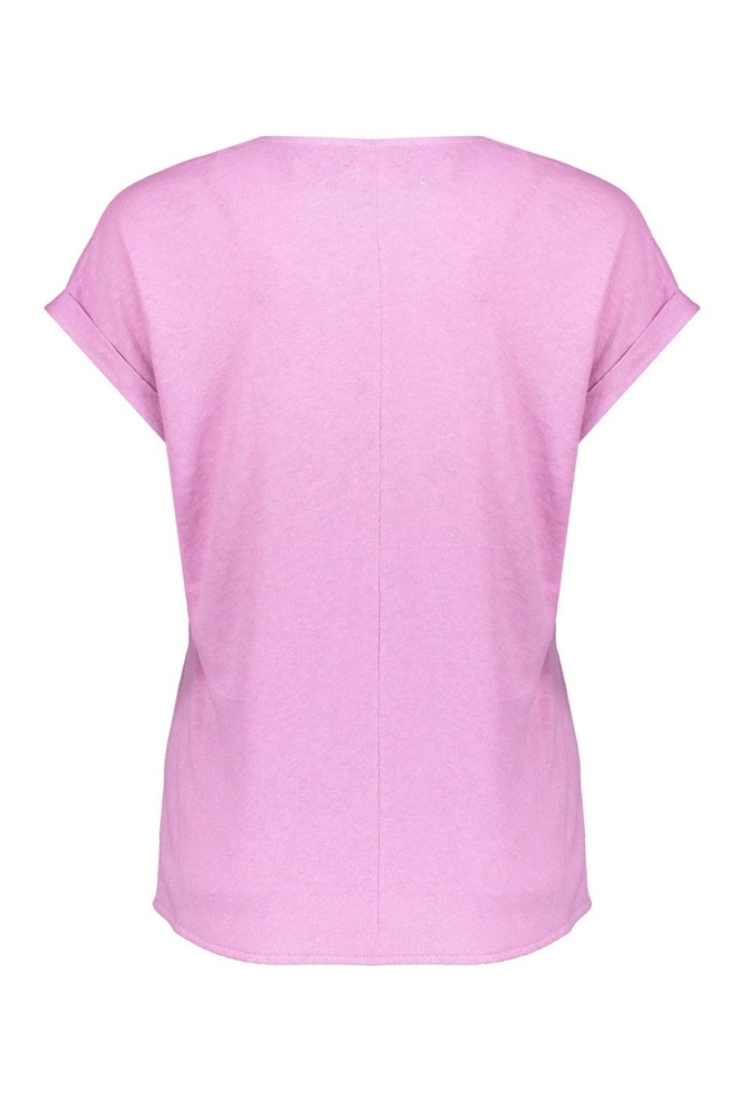 RUSTIEK KATOENEN T SHIRT MET V HALS 52103 47 Lavender
